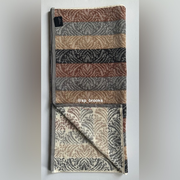 🎁8PC Tahari Bath Towel Set - Fall Multi Decorative Cotton Towels - COCOA/CHAL - Picture 1 of 13